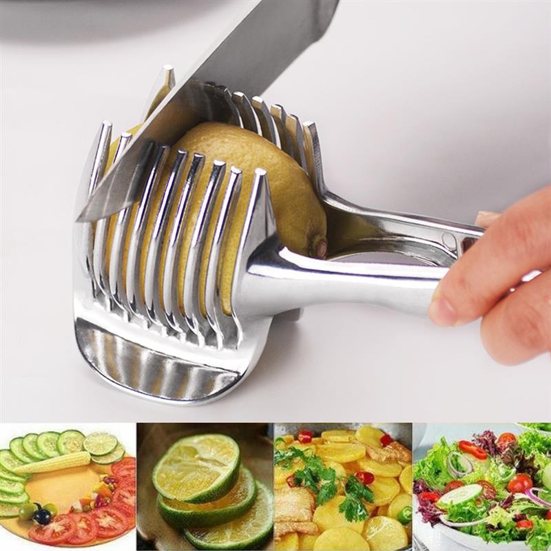 Roestvrij Staal Aardappel Snijmachine Tomaat Cutter Tool Shreadders Fruit Citroen Snijden Houder Slice Koken Gereedschap Keuken Accessoires