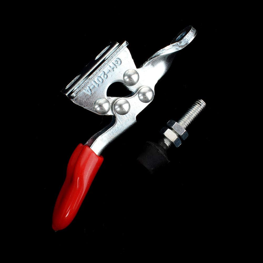 12 Pieces Hand Tool Adjustable Toggle Clamp 201A Antislip Red Horizontal Clamp 201-A Quick Release Heavy Duty Tool
