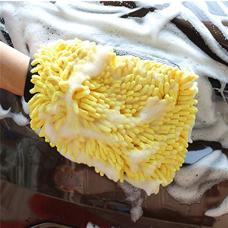Bilvask handske koral mitt blød anti-ridse til bilvask og rengøring multifunktionel tyk rengøringshandske til auto detaljer