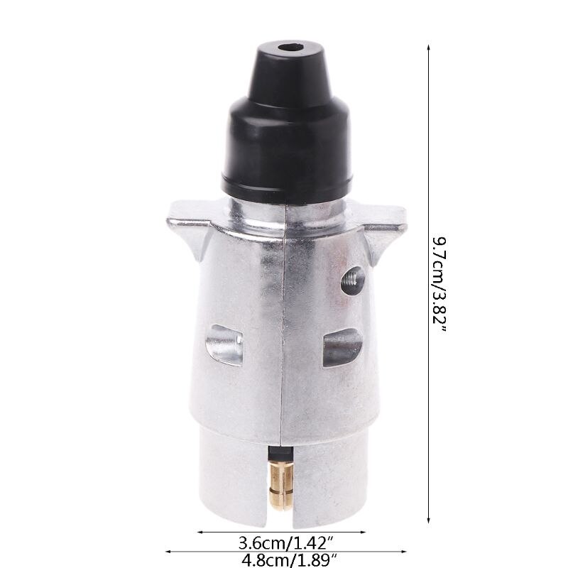 gorący 1 Pc trwałe 7 Szpilka ze stopu aluminium ze stopu aluminium wtyczka ciężarówka z przyczepą holowania elektryczny DC 12V złącze ue wtyczka dla pojazdu samochodów ciężarówka