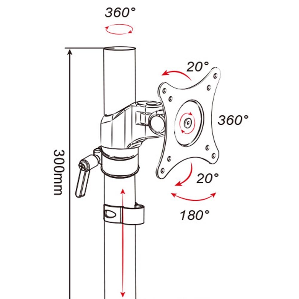 HONGHUA 15"-27" LCD LED Lift Rotary Monitor Holder Arm Full Motion Computer Desktop Grommet Bracket Loading 8kgs