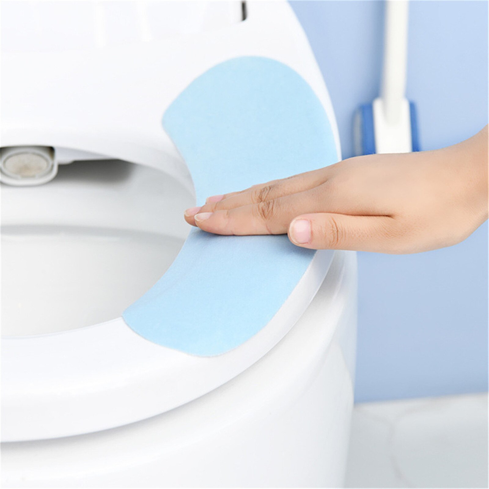 Siège de toilette en peluche chaude réutilisable, 1 paire, Portable, remplissage, tapis de salle de bain lavable, couverture de siège, tampon collant de santé, fournitures ménagères
