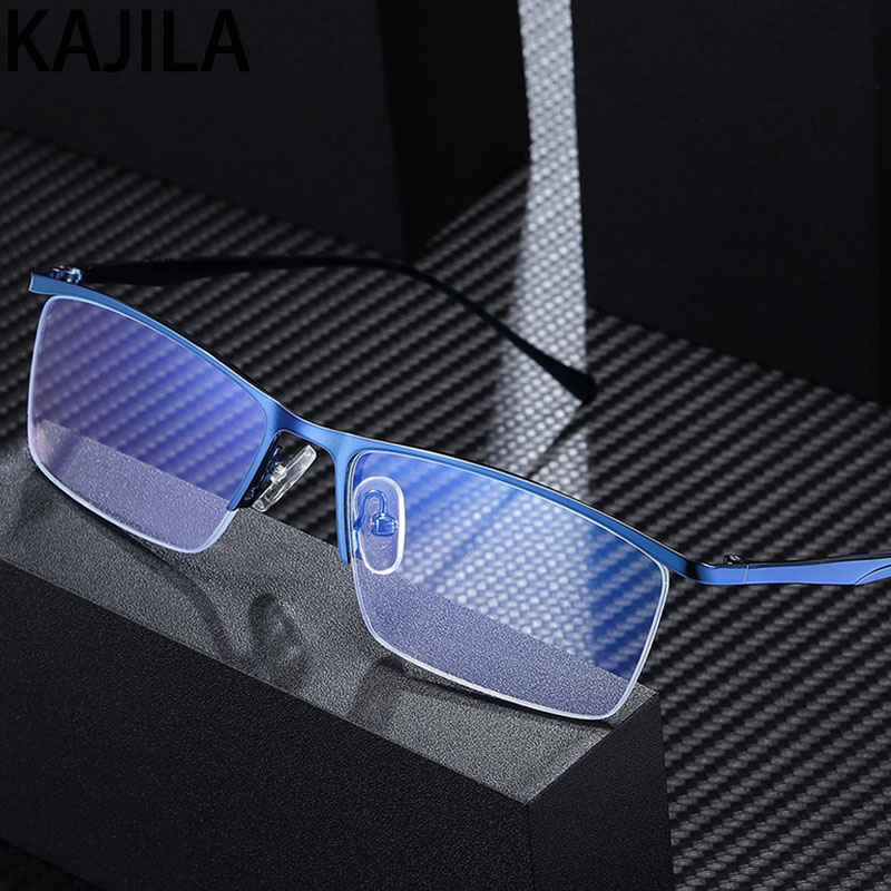Anti-Blauw Licht Glazen Voor Mannen Half Randloze Oogbescherming Anti-blu Ray Eyewear Man metalen Frames Wholesale5910