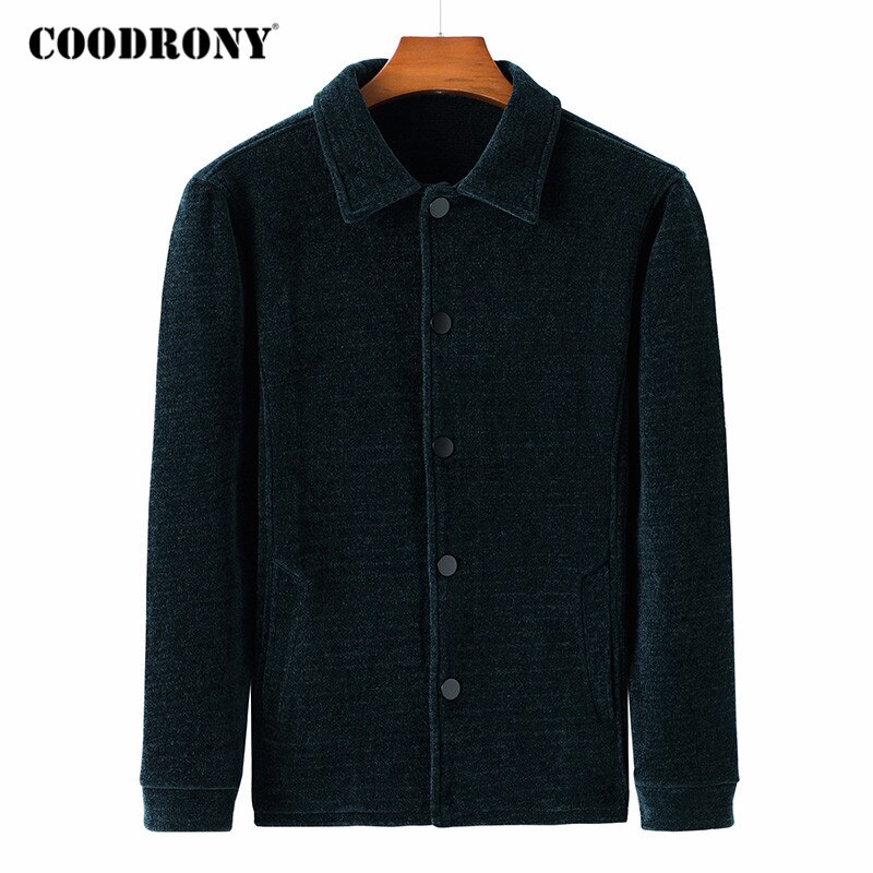 Coodrony merk trui jas heren zakelijk casual breiwerk vest heren herfst winter dikke warme omslagkraag jas top  c1183: Groente / Xxl