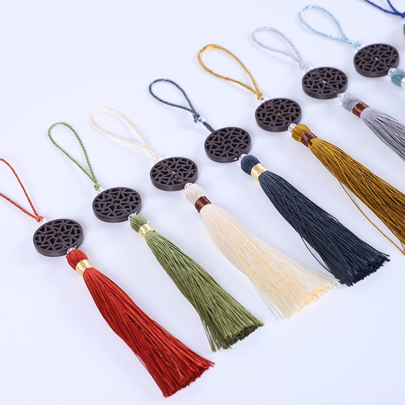 Accesorios de cortina de alta gama, borlas de imitación de madera con etiqueta pequeña hechas a mano, borlas de cortina chinas, orejas colgantes