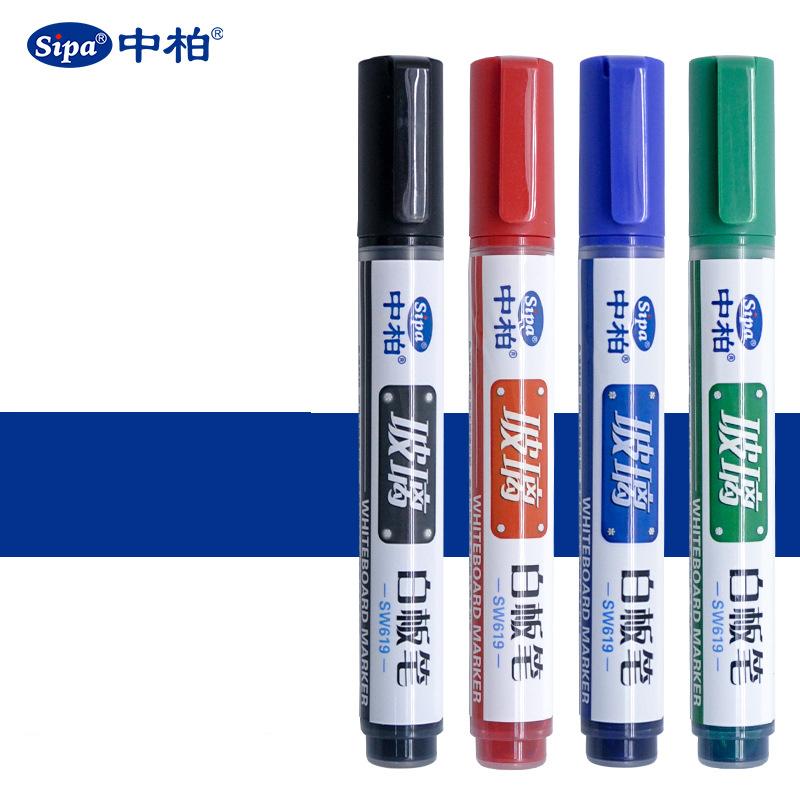 10 Pcs Glas Whiteboard Grote Capaciteit Pennen Waterbasis Uitwisbare Tekening Zwart Board Kantoor Gebruik