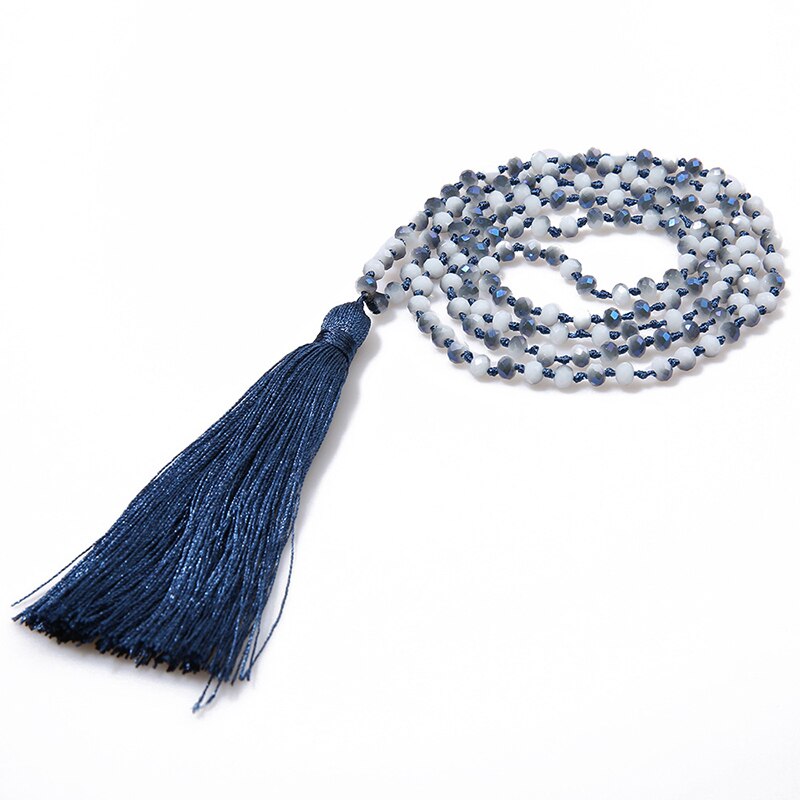 Boho Long Fringe Tassel Necklaces Women Glass Beads Crystal Statement Collar Bohemian Jewelry: 12