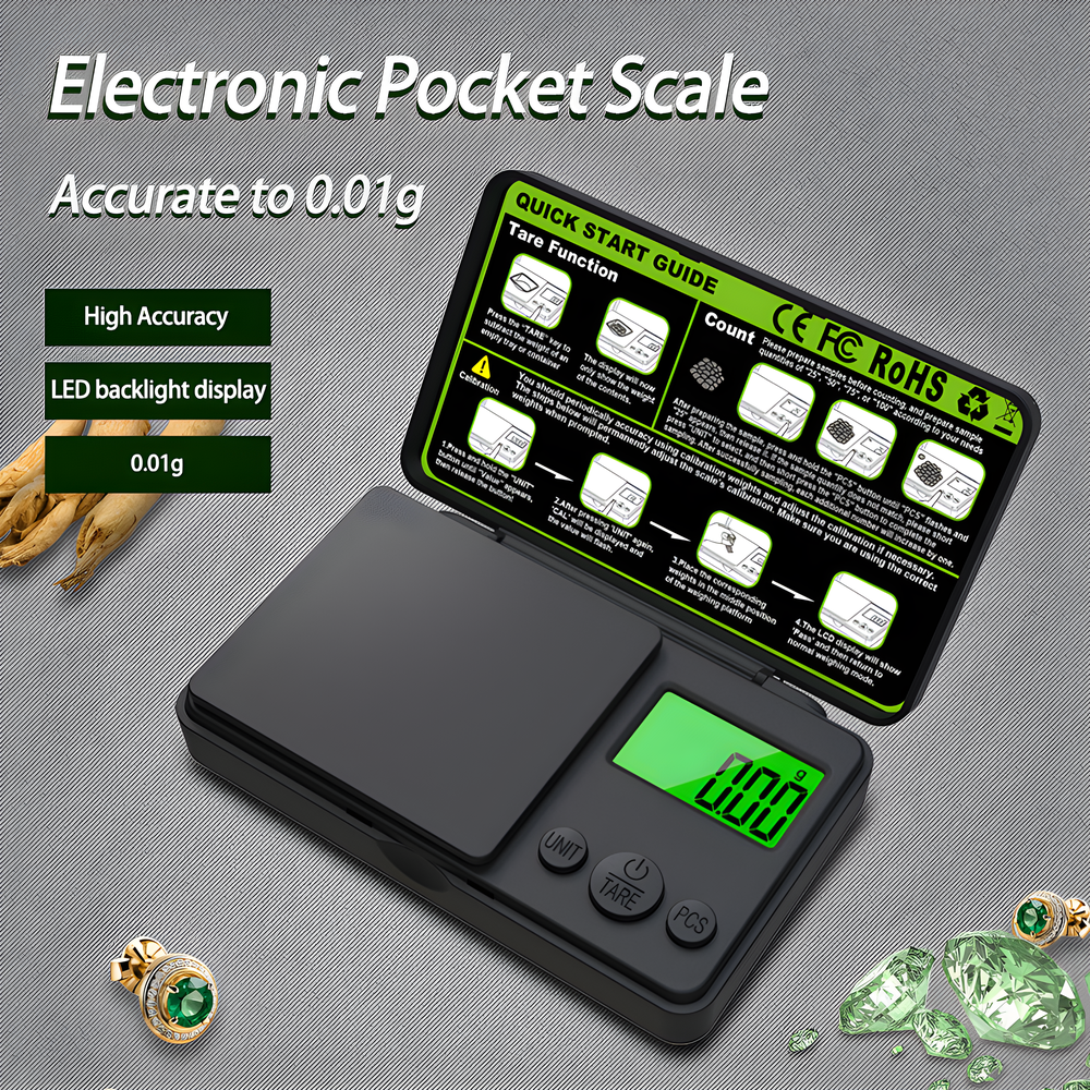 1PC Mini Electronic Digital Pocket Scale ABS Material Gold Weight Scale Portable Jewelry Pocket Scale Kitchen Tools