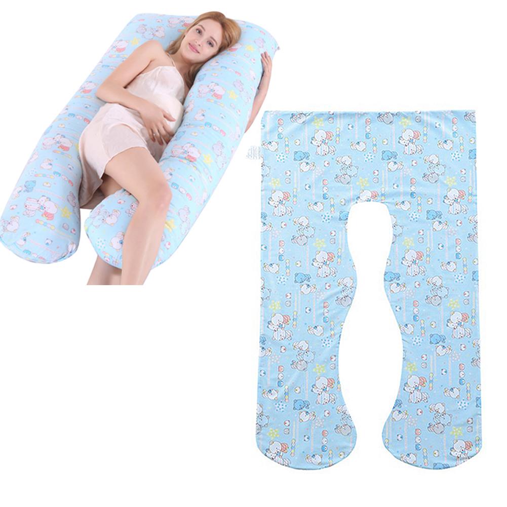 Almohada premamá, funda de almohada de maternidad, fundas de almohada para embarazadas, 100% para dormir en la cama, cojín para dormir en forma de U de algodón: Blue