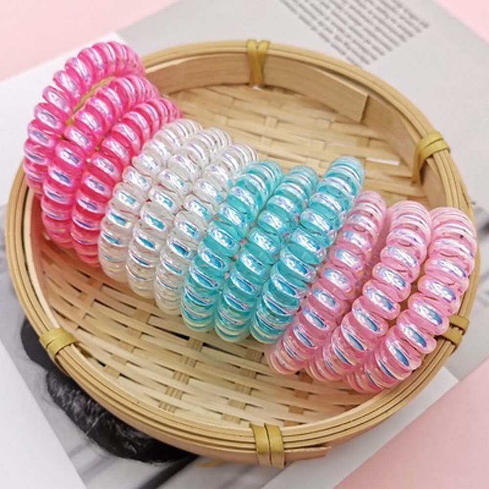 2 pcs goma para acessórios de cabelo anel de cabelo corda traceless feminino goma elástico faixas de cabelo para mulheres goma telefone fio scrunchy