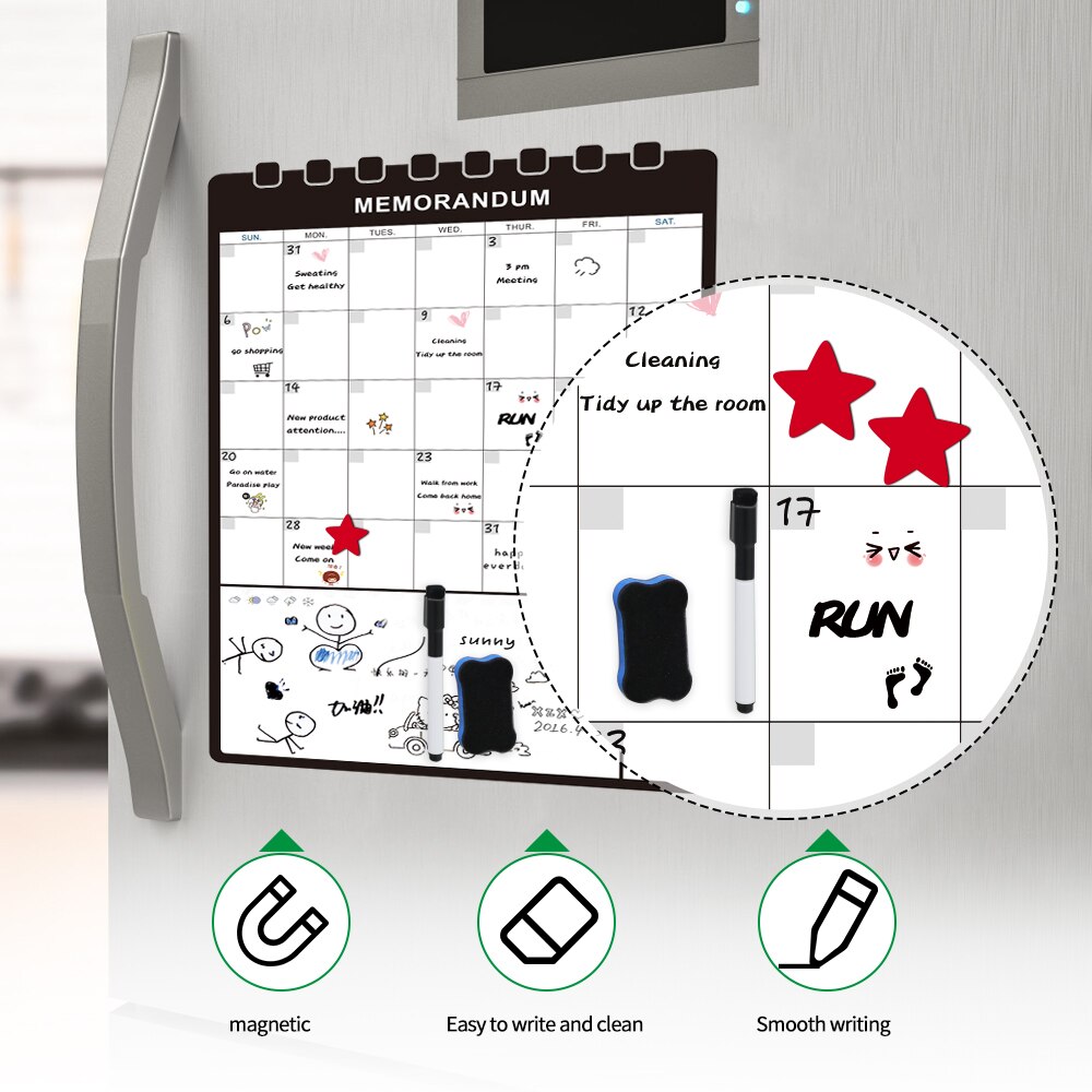 Afwisbare Plexiglas Planner - Magnetisch Whiteboard Voor De Koelkast Met Weekplanner