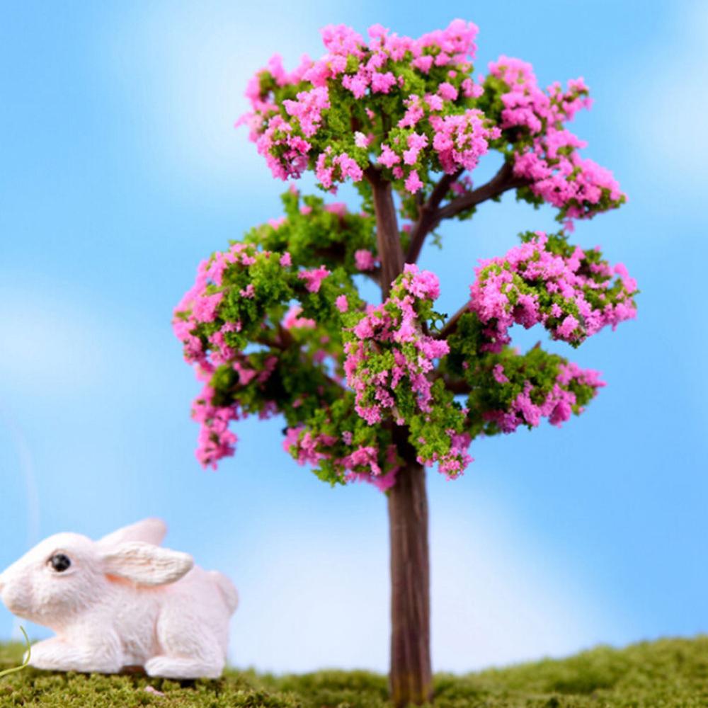 1 stk mini tre terrarium plante figurer hage miniatyr harpiks håndverk mikro landskap bonsai kunstig fe hage forsyninger: 8