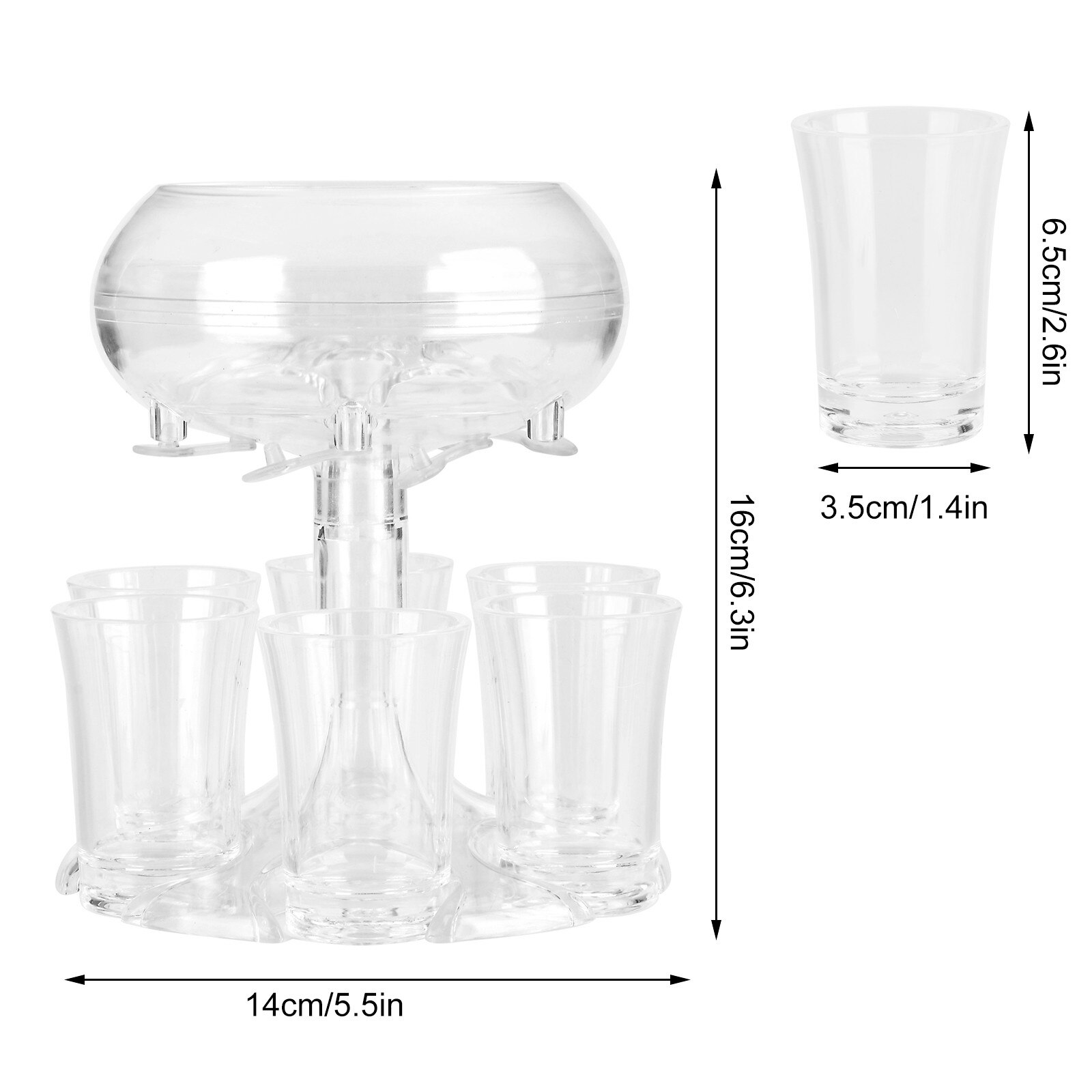 6 Borrelglas Dispenser Wijn Whisky Bier Dispenser Rack Bar Accessoires Caddy Liquor Dispenser Party Games Drinken Gereedschap # T2G