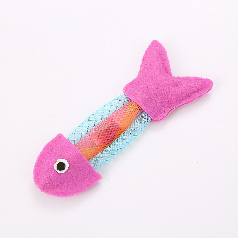 5 pièces tuyau ressort toile poisson chat jouet chat rebondissant jouet chaton jouets jouets pour animaux de compagnie produits