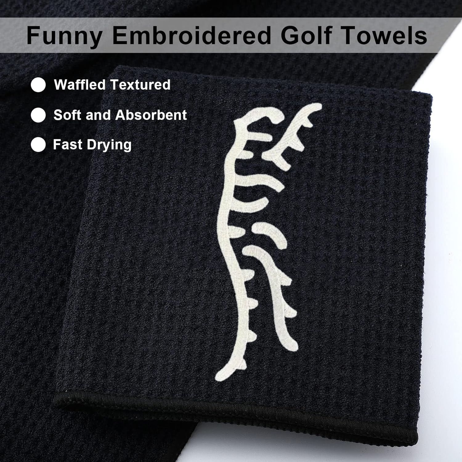 Sjovt tigermikrofiber premium golfhåndklæde, broderede golfhåndklæder til golftasker til mænd og kvinder, golftilbehør til mænds golfspillere