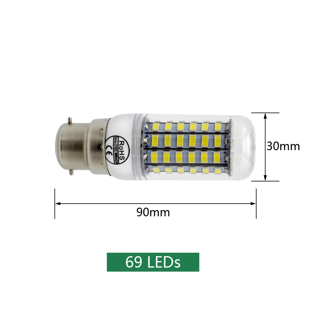 1 stücke B22 7W 12W 15W 18W 20W 25W Led Mais birne licht SMD 5730 AC 220V Bombillas B22 led kerze scheinwerfer kronleuchter 360 Grad