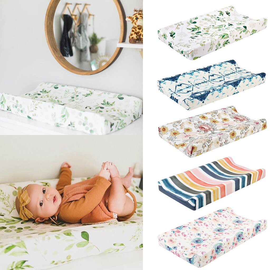 Bebé cambiar la funda de la almohadilla Floral equipados hoja de cuna bebé o niño cama vivero pañal Unisex Tabla de cambio de hoja