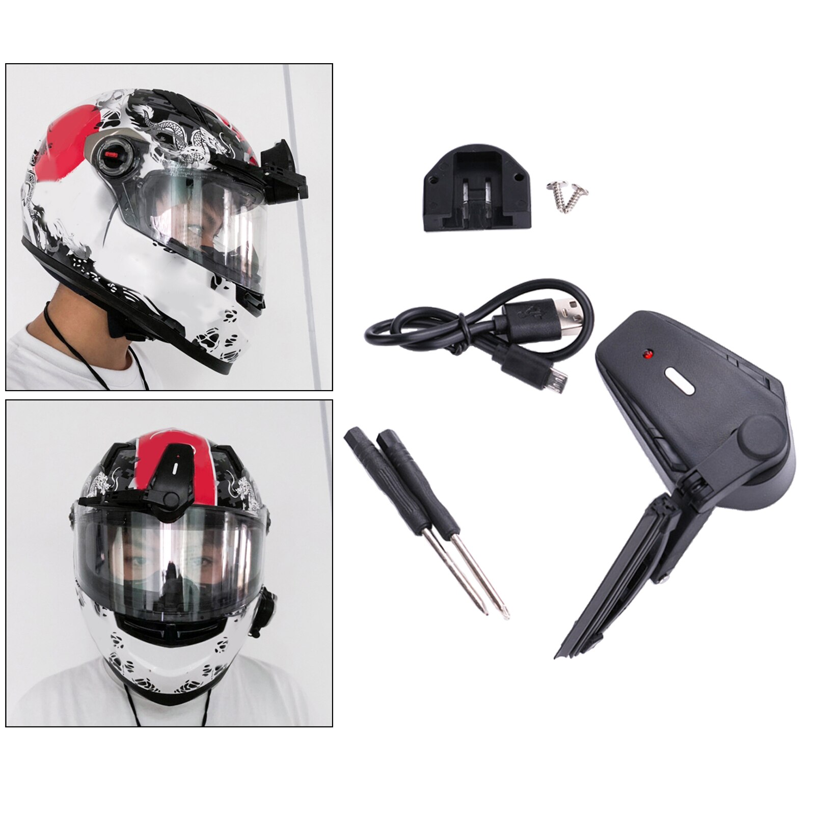 Universal- Elektrische Motorrad Helm Wischer Scheibenwischer für Sonnenblende