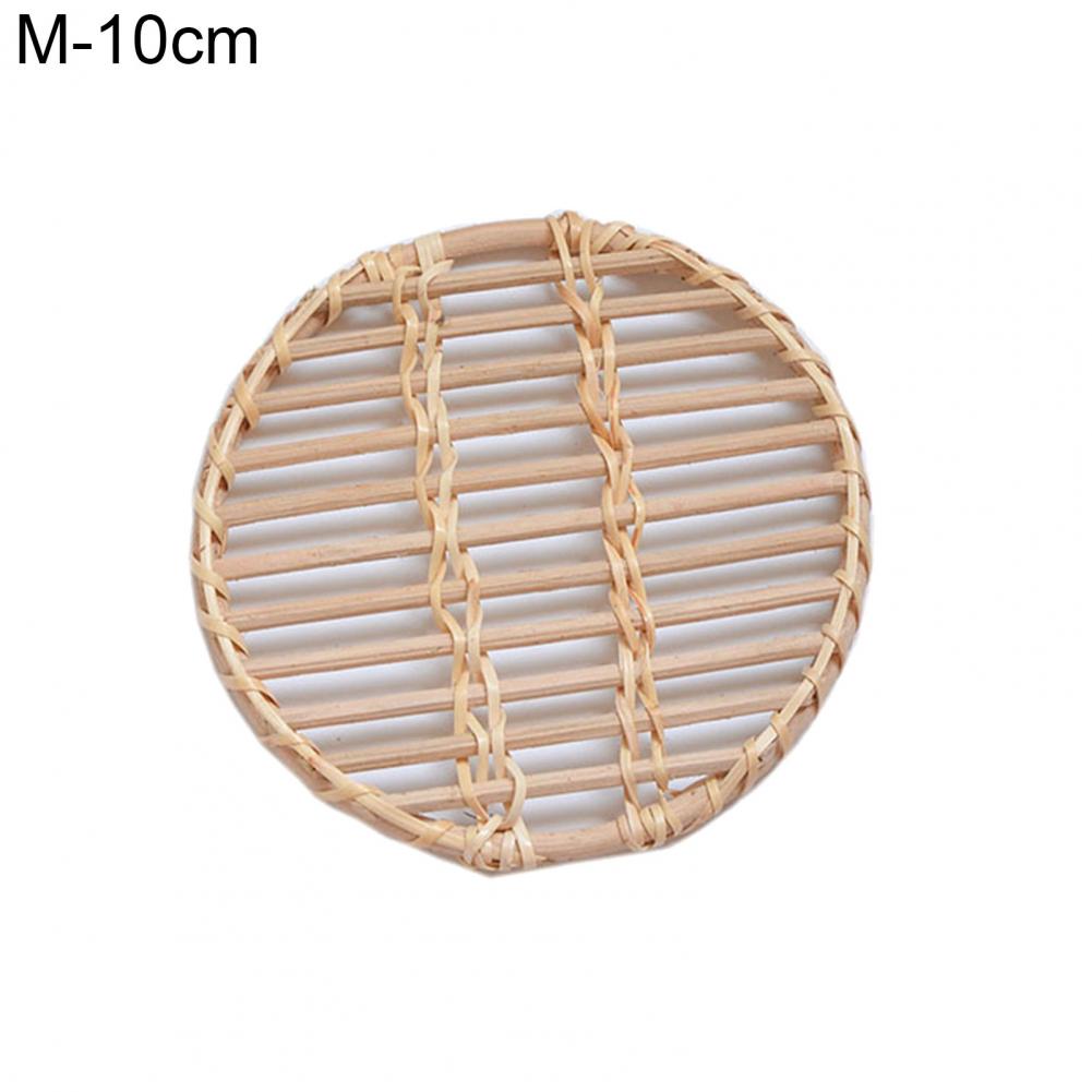 Tkane rattanowe taca przekąnarty kawa mata na stół fotografia rekwizyty Dom dekoracje kubek robić izolacji termicznej mata robić przechowywania kuchni: M