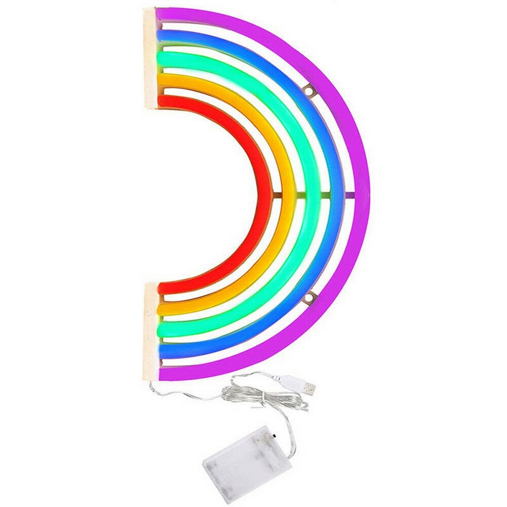 LED Neon Sign Light Rainbow Light Lamp For Decor Rainbow Decor Neon Lamp Wall Decor Festival Neons Bulb Tube Party Light