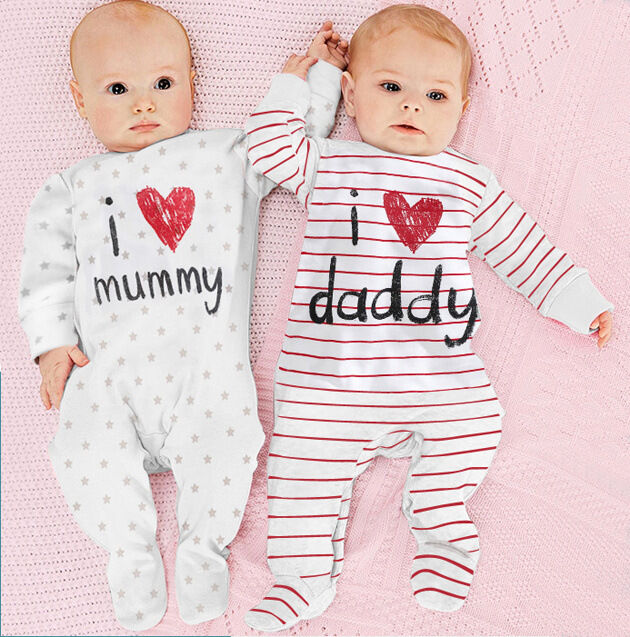 I Love Mummy Daddy Infant Toddler Newborn Baby Boys Girls Romper Long Sleeve Cotton One-piece Outfit Baby Casual Clothes