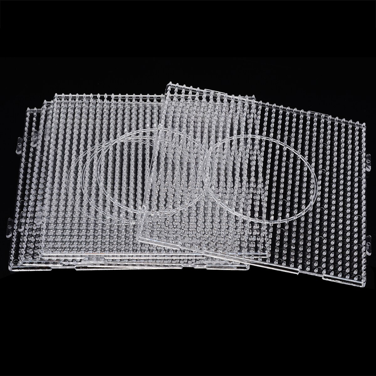 4pcs Fused Bead Pegboard Square Shape Practical PE Clear Beads Templates Circle Puzzle Template for Hama Fuse Perler Bead