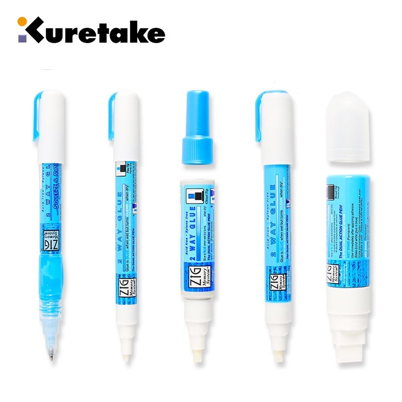 1pc Zig Kuretake système de mémoire 2 voies colle stylo japon 1mm 2mm 4mm 15mm bricolage pour carte de voeux enveloppes affiche collage Permanent