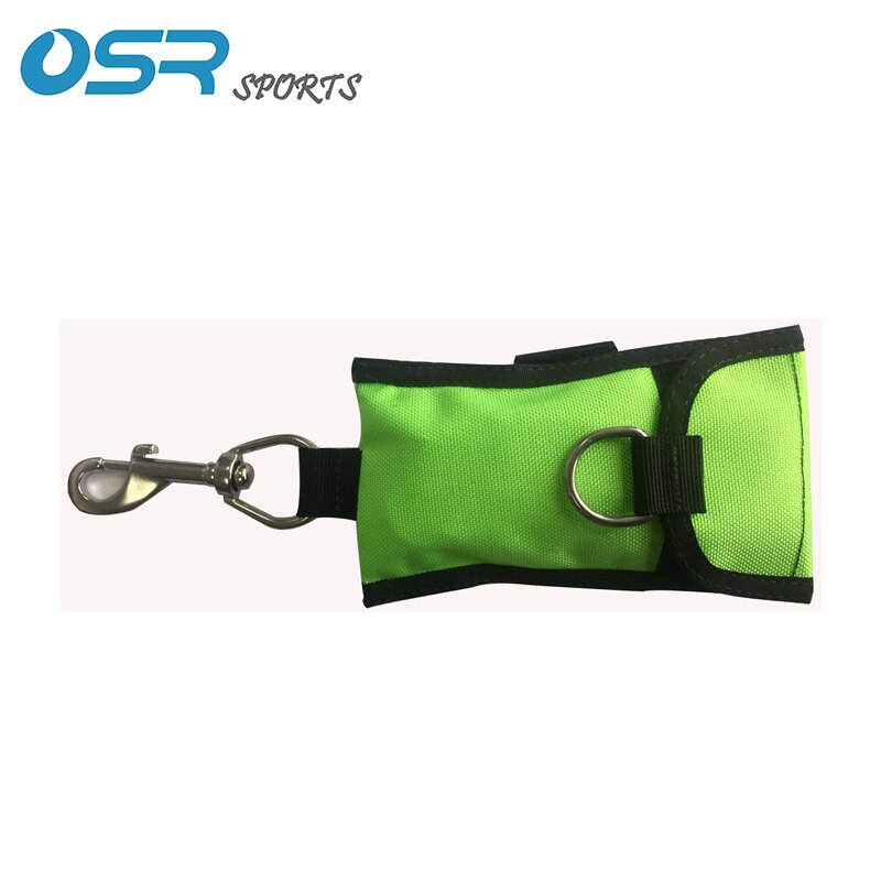 Scuba diving Trim single reef hook 316 Stainless Steel with outer pocket diving accessory: neon green