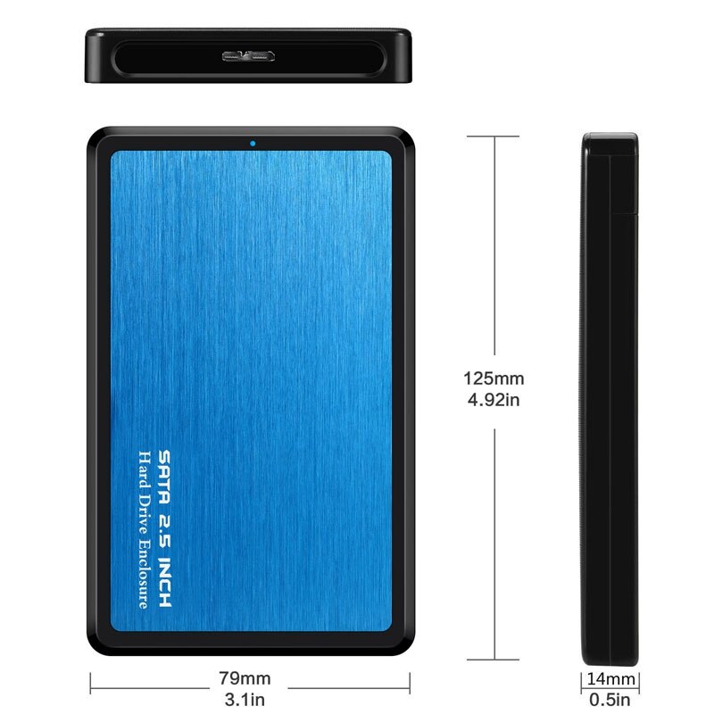 2x hdd caso 2.5 Polegada sata para usb3.0 ssd adaptador para 7mm/9.5mm usb disco rígido caixa de disco rígido externo hdd gabinete (vermelho & azul)