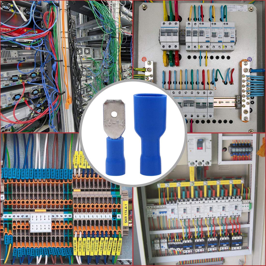 Connecteurs à bêche femelle et mâle, connecteurs à déconnexion rapide, fil à bêche isolé, borne de sertissage, 16-14 AWG, 100 pièces, 50 paires