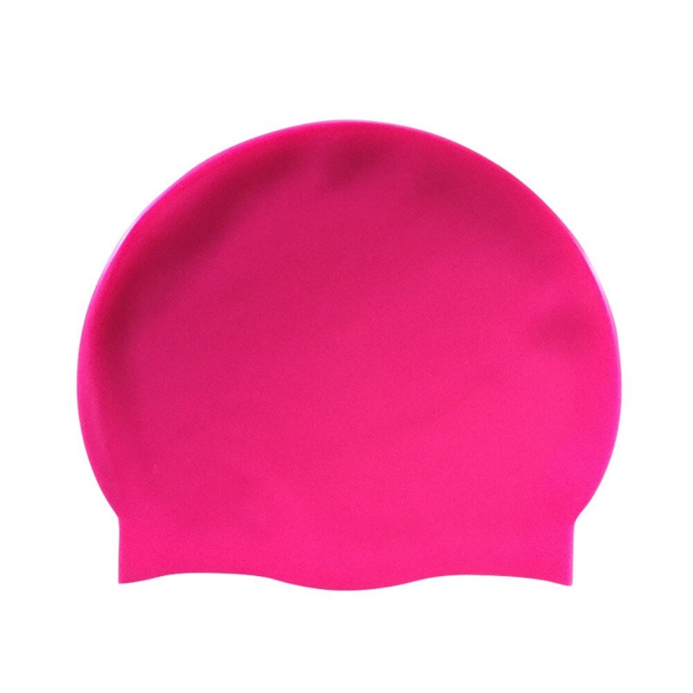 Cuffia da piscina impermeabile per capelli lunghi da donna cuffie da nuoto per adulti cuffie da nuoto proteggi l'orecchio cappello da immersione in silicone Badmuts di grandi dimensioni: Rosso