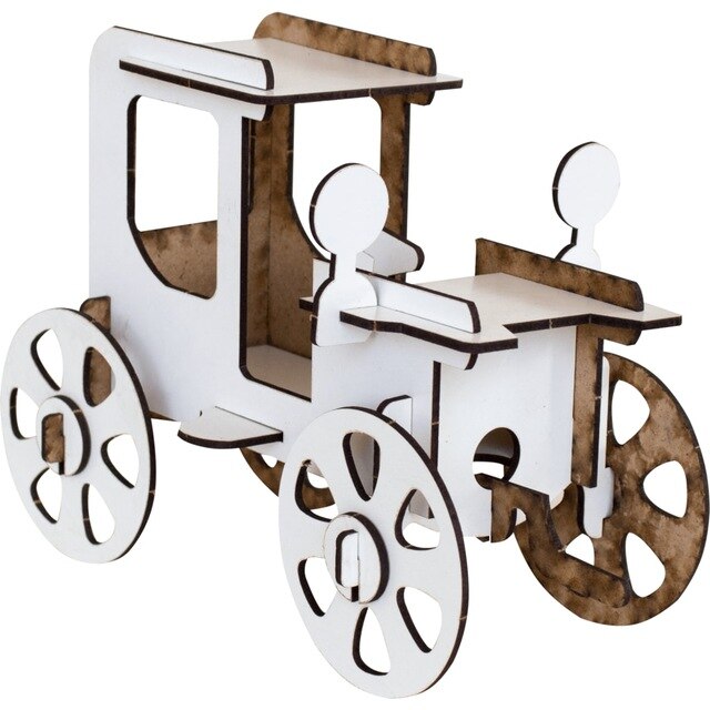Joy and toys 3d holzpuzzle - antikes auto (weiß ) 424728990