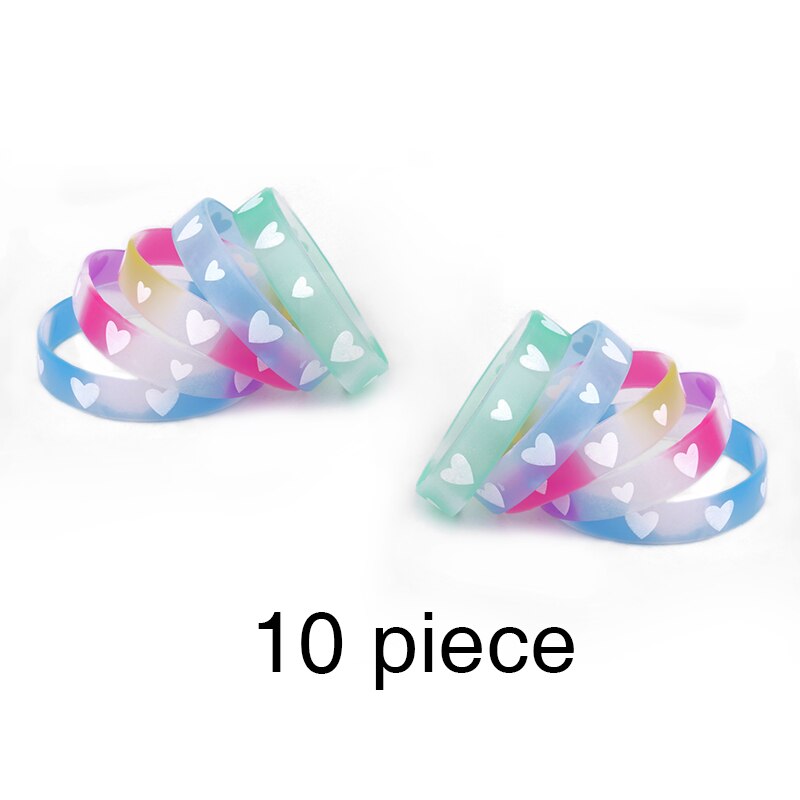 10 pçs/lote nova moda jesus pulseiras de silicone pulseiras doces cor coração esporte pulseira de borracha jóias presentes brtc37: c39