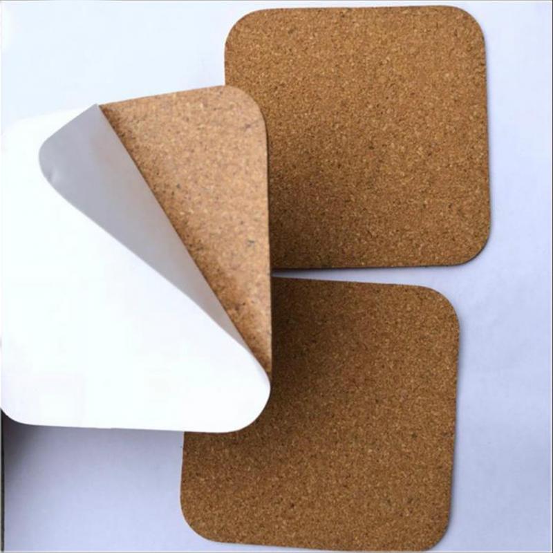 50pcs Pad Reusable Drink DIY Table Decor Kitchen Insulation Crafts Squares Round Self Adhesive Cork Coaster Cup Mat Mini Board