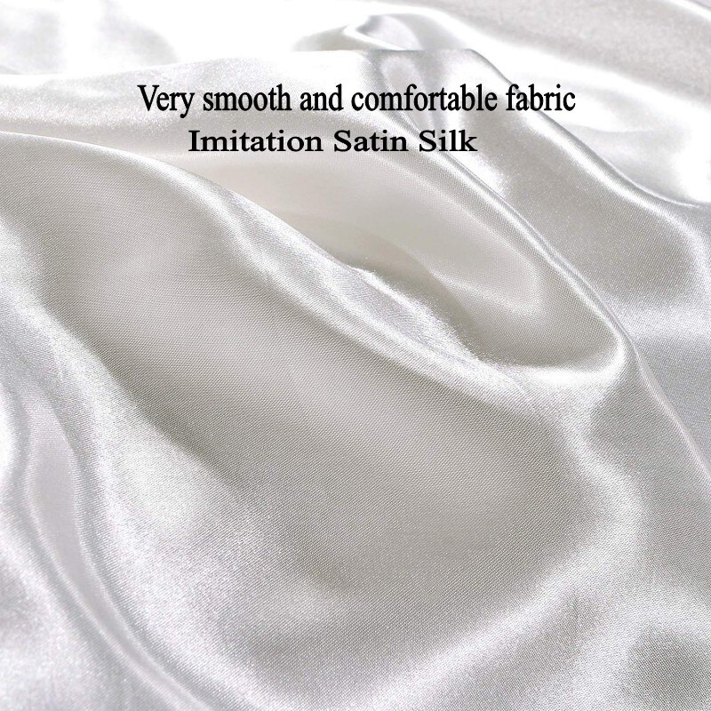 Imitation satin siden runda inpassade lakan med elastiskt fast överkast sänglinne för tema motell hotell utan örngott