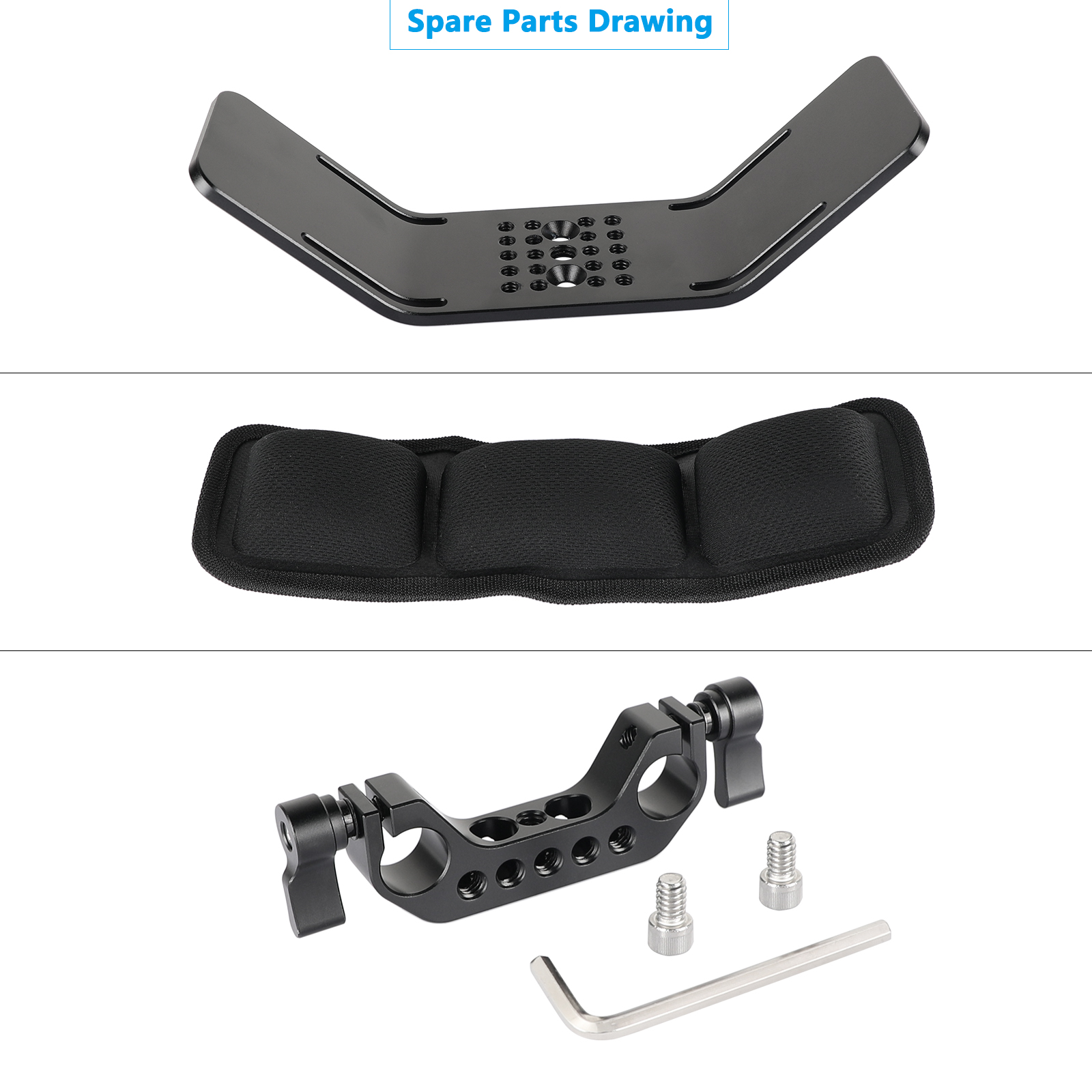 CAMVATE Shoulder Mount Shoulder Pad With 15mm Railblock Rod Clamp for Camera Video Camcorder DV/DC Rod Support System DSLR Rig