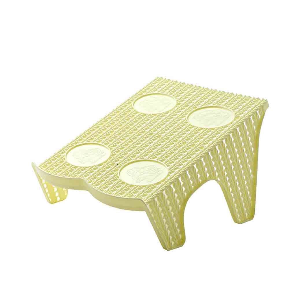Shoe Slots Organizer Storage Stand Holder Double Layer Plastic Space Saver Holder Shoes Box Organizer Storage Tools: Yellow Color