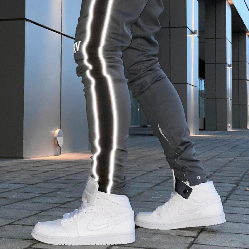 Reflectantes deportes Pantalones para correr de hombres Fitness camisetas ropa deportiva pantalones de gimnasio músculo para hombre Pantalones de entrenamiento Fitness