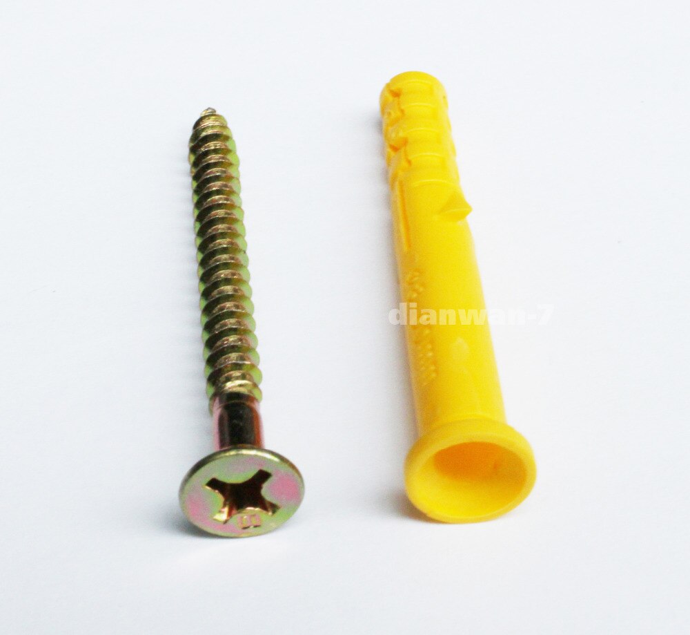 Gips ribbede plastankere med skruer sett plast ekspansjonsrør veggplugg engros 50 stk 8 x 60mm