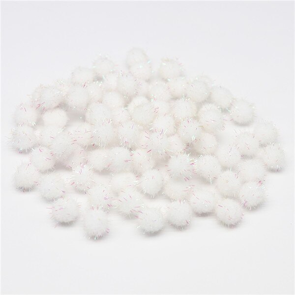 144pcs ongeveer 10mm Pluizige Zachte Pom Poms Pompoms ballen Handgemaakte Bruiloft Decor Voor DIY Kinderen Speelgoed Craft Supplies materialen YJ0702: White