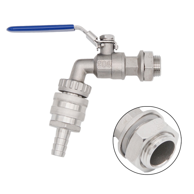 Beer & Wine Stainless Weldless Quick Disconnect Ball Valve Kit 1/2"NPT Homebrew Mash Tun Boil Kettle HLT Ball Valve Replacement