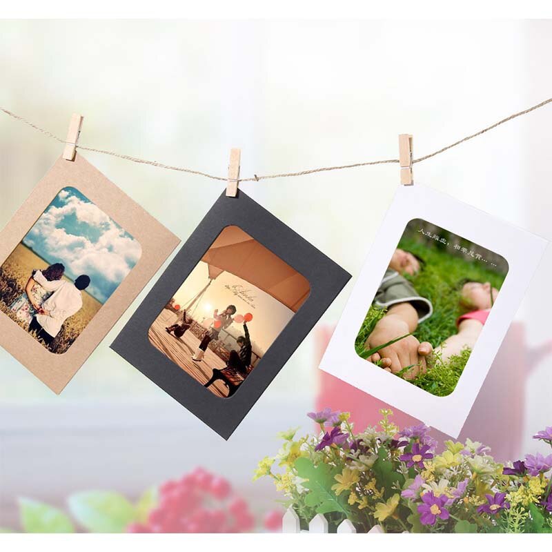 Fotolijst Voor Foto Houten Fotolijst Clip Papier Foto Houder Bruiloft Muur Decor Graduation Party Photo Booth Props 10 stuks