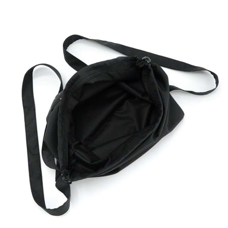 Drawstring Bags Travel Sports Shoe Dance Bag Unisex Travel Storage Backpack Black Printed Bag