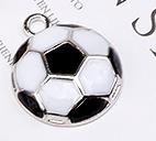 Breloques en émail pour Sport, Football, pendentif, bracelets, bijoux, DIY, artisanat plus à la , 12mm 18mm, 10 pièces/lot: big silver