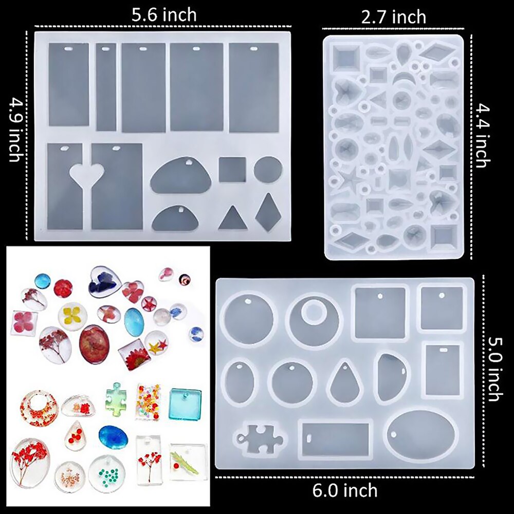 Mixed Style Jewelry Epoxy Casting Molds Tools Set Silicone UV Casting Tools Clay Resin Casting Molds For Jewelry making DIY
