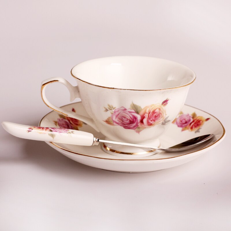 Kongelig arabisk kaffekop keramisk te espresso kopper håndmalet blomst luksus hvid porcelana ben porcelæn kop og underkop sæt  e5: C