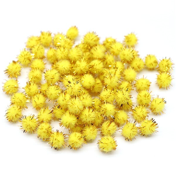 144pcs ongeveer 10mm Pluizige Zachte Pom Poms Pompoms ballen Handgemaakte Bruiloft Decor Voor DIY Kinderen Speelgoed Craft Supplies materialen YJ0702: Yellow