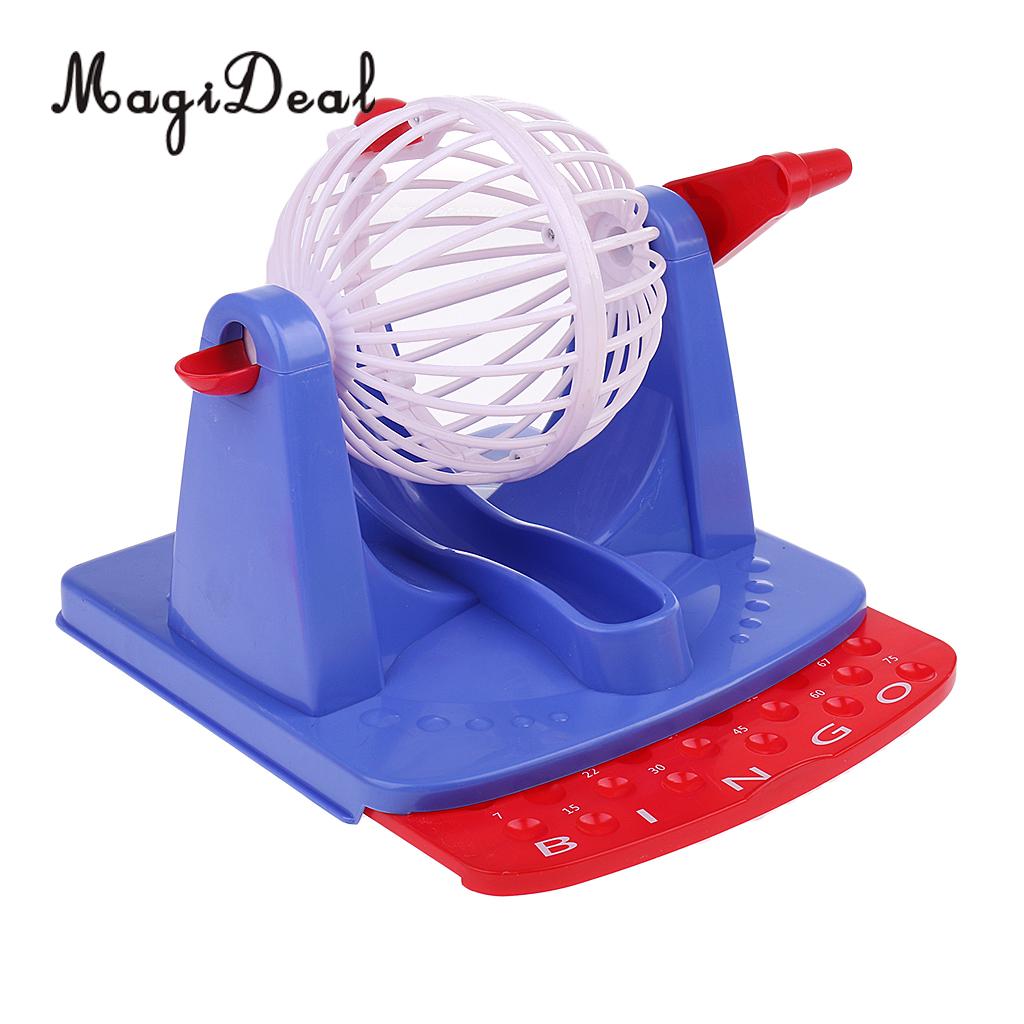 Plastic Bingo Game Set with Cage Card and Balls Full Game for Kids Children Traditional Games