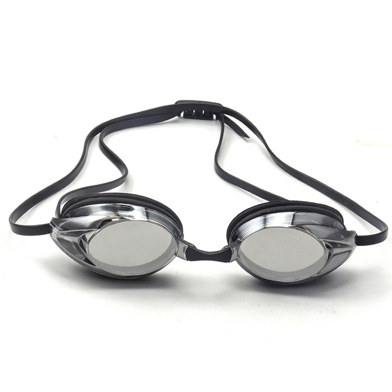 1 Stück Schwimmbrille – Schwimmbrille, mit Ohrstöpseln, professionell, beschlagfrei, kein Auslaufen, UV-Schutz, Weitsicht-Schwimmbrille für: Silber
