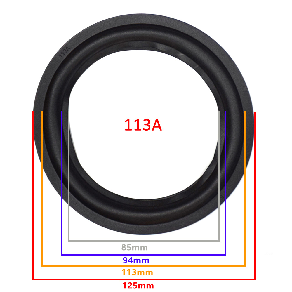 5 inch Rubber Speaker Surround Edge Woofer Repairing Folding Edge Subwoofer Ring DIY Repair Accessories Speaker Suspension: 1 Piece / 113A